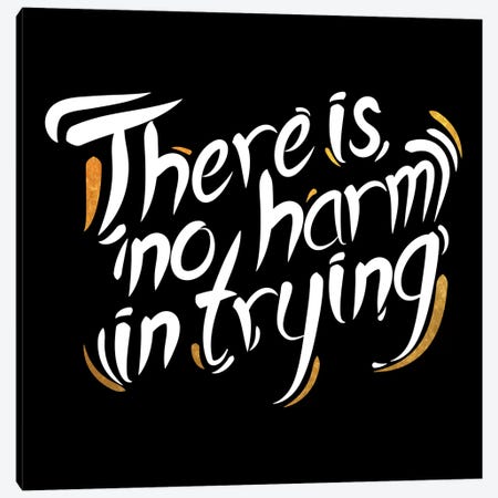 No Harm In Trying IV Canvas Print #BWQ59} by 5by5collective Art Print