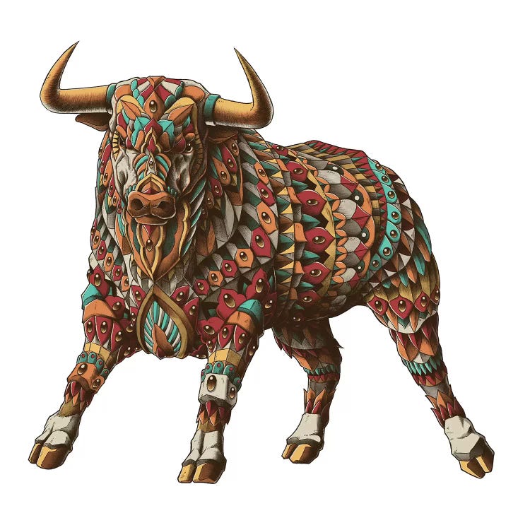 Raging Bull In Color I by Bioworkz wall art