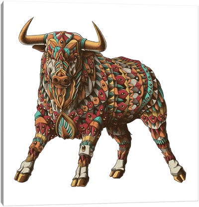 Raging Bull In Color I Canvas Art Print - Bull Art