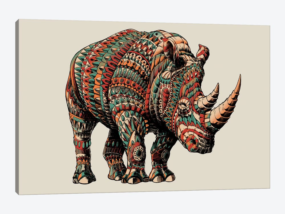 Rhino In Color I by Bioworkz 1-piece Canvas Artwork