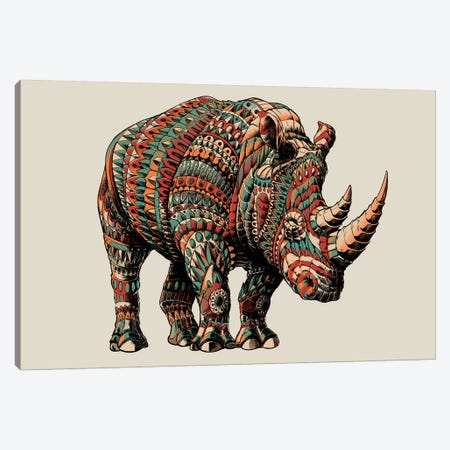 Rhino In Color I Canvas Print #BWZ103} by Bioworkz Canvas Wall Art