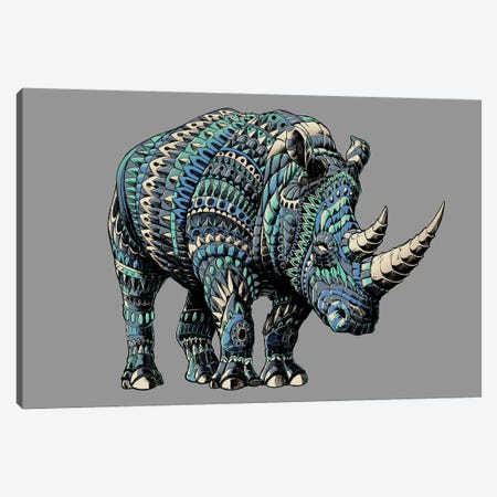 Rhino In Color IV Canvas Print #BWZ106} by Bioworkz Canvas Art Print