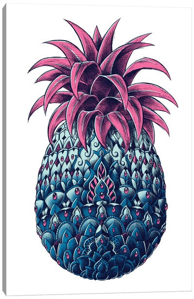 Pineapple In Color II Canvas Art Print - Pineapple Art