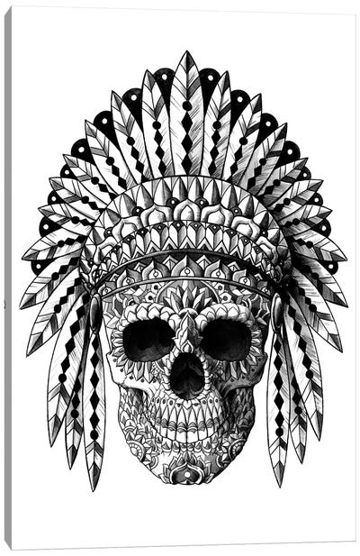 Skull Headdress Canvas Art Print - Bioworkz