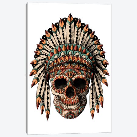 Skull Headdress In Color Canvas Print #BWZ120} by Bioworkz Canvas Art
