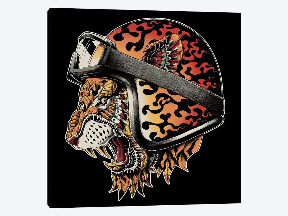 Tiger Helm In Color by Bioworkz 1-piece Art Print