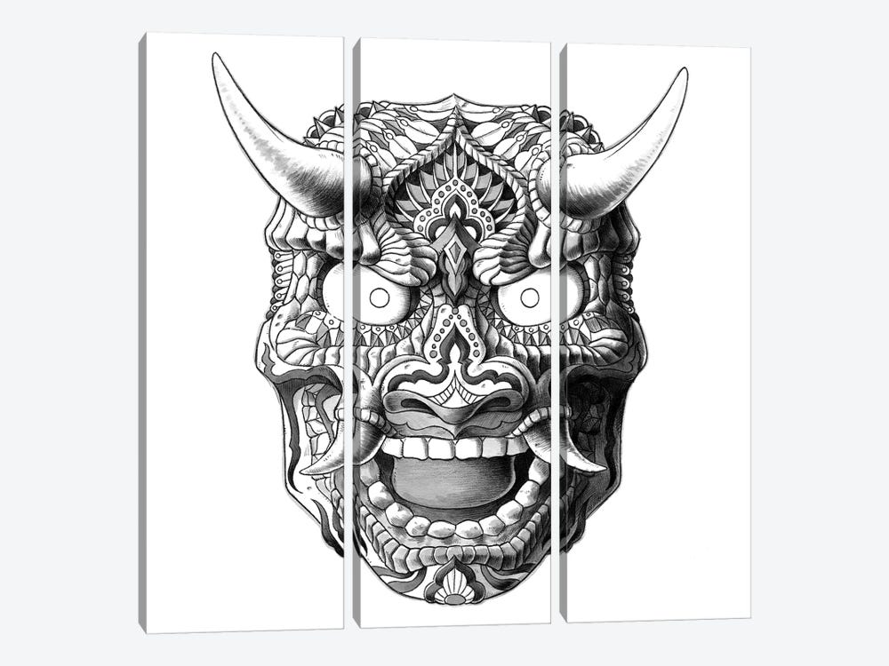 Japanese Demon Mask II by Bioworkz 3-piece Canvas Art Print