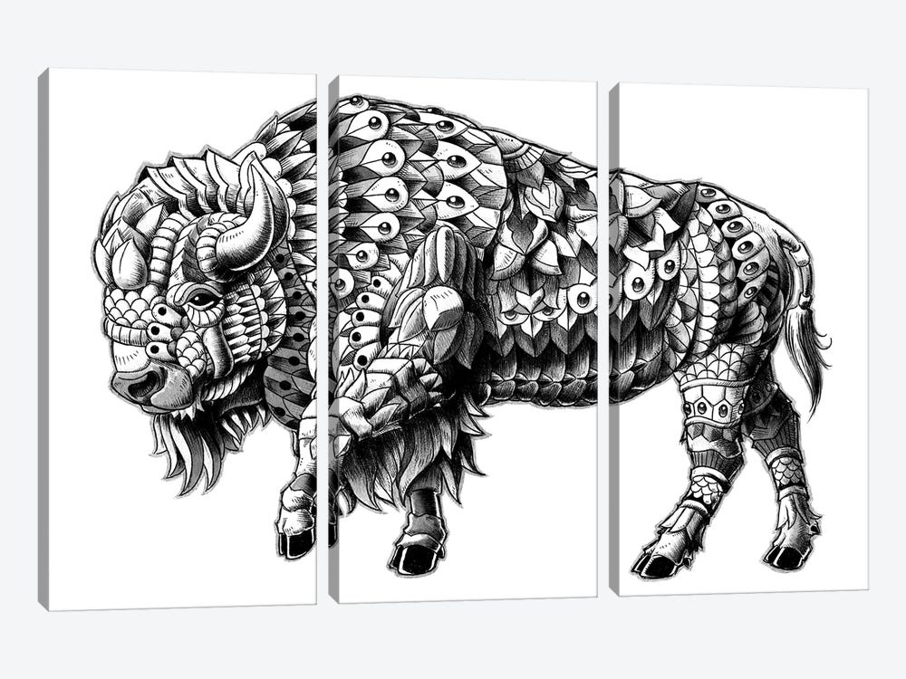 Ornate Bison by Bioworkz 3-piece Canvas Wall Art