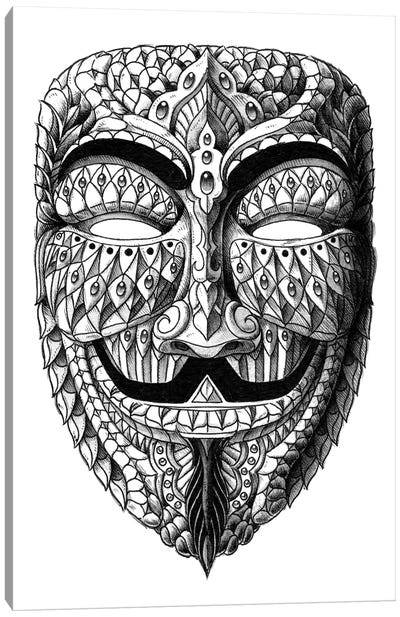 Anonymous Mask Canvas Art Print - Tattoo Parlor