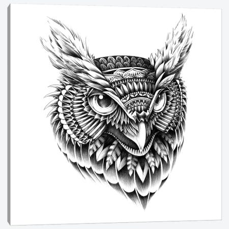Ornate Owl Head Canvas Print #BWZ22} by Bioworkz Canvas Art Print