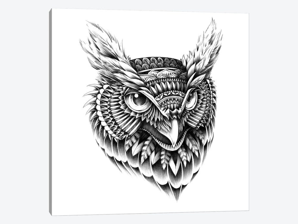 Ornate Owl Head by Bioworkz 1-piece Art Print