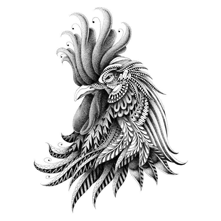 Ornate Rooster by Bioworkz wall art