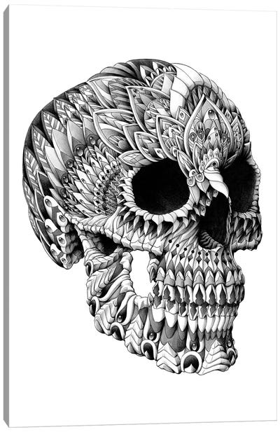 Ornate Skull Canvas Art Print - Tattoo Parlor