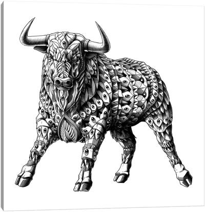 Raging Bull Canvas Art Print - Bioworkz