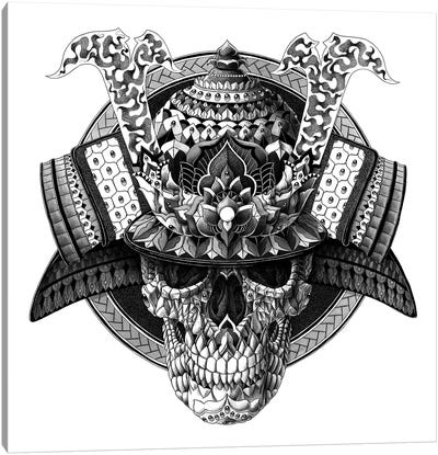 Samurai Skull Canvas Art Print - Bioworkz