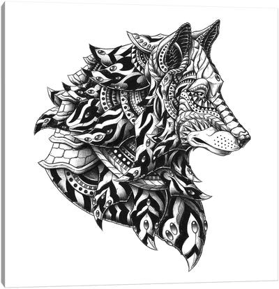 Wolf Profile Canvas Art Print - Bioworkz