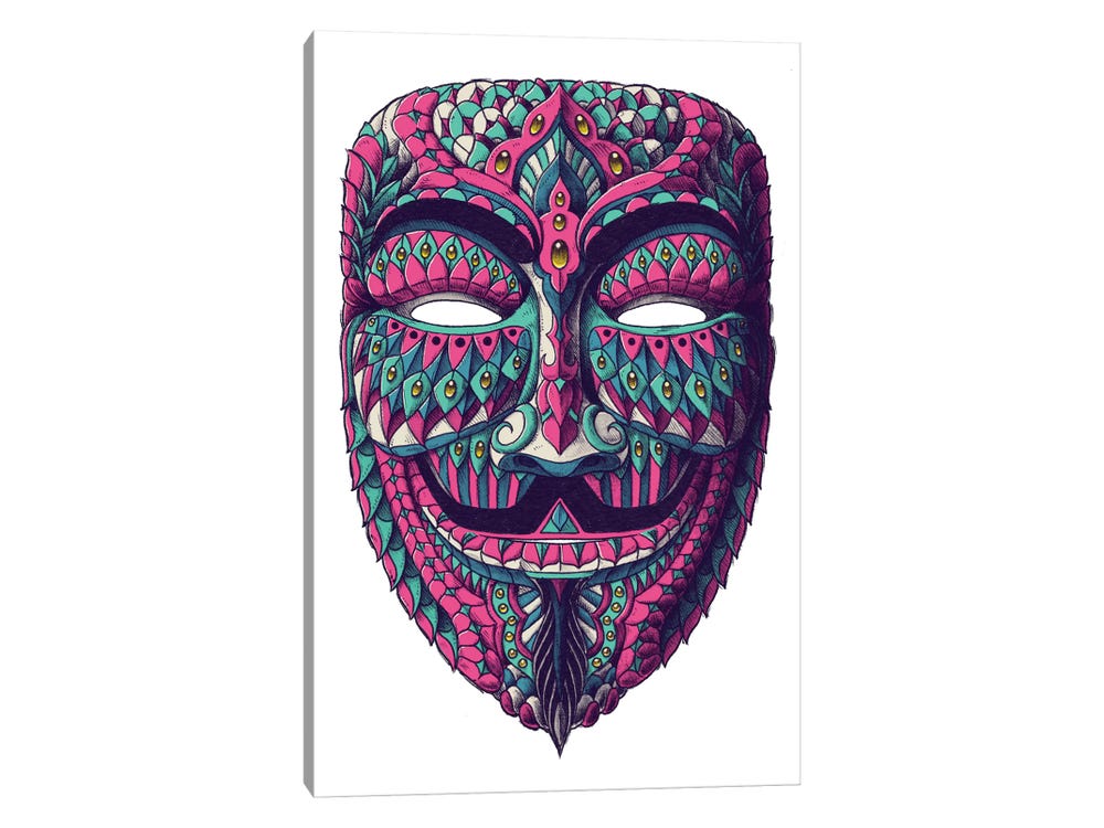 Bioworkz Canvas Prints - Anonymous Mask in Color I ( Fashion > Costumes art) - 26x18 in