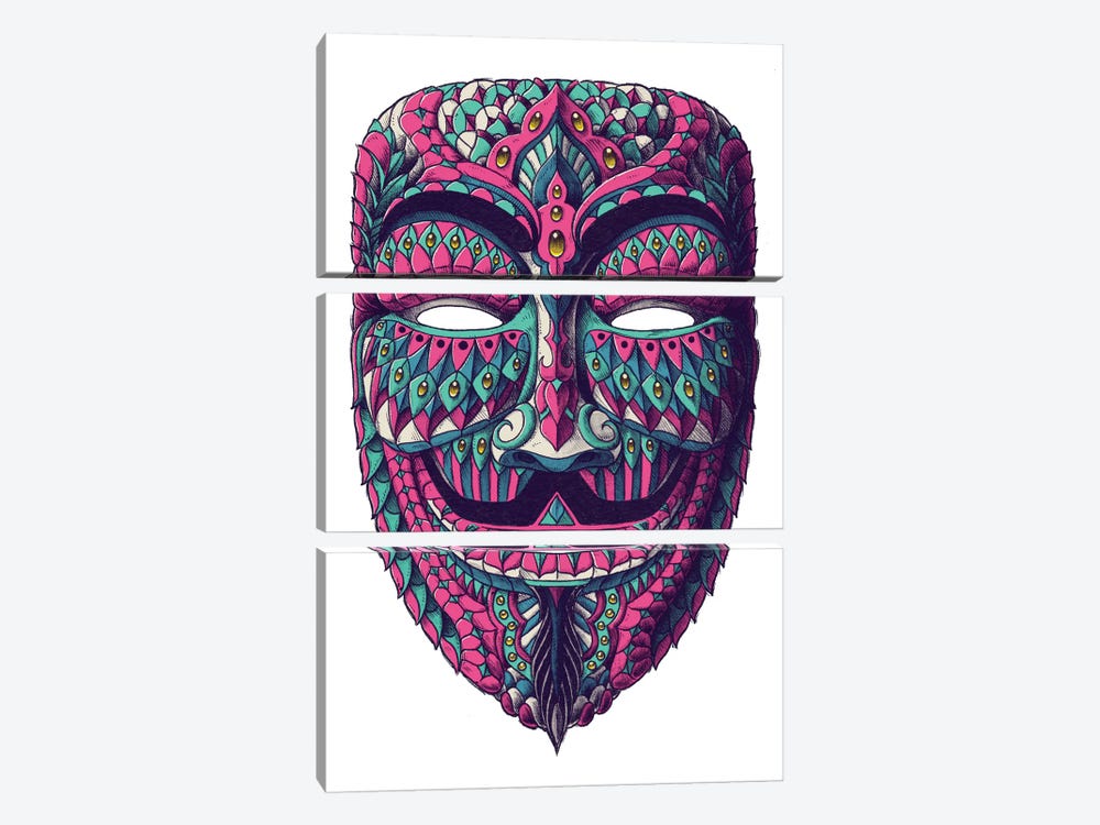 Anonymous Mask In Color I by Bioworkz 3-piece Canvas Art
