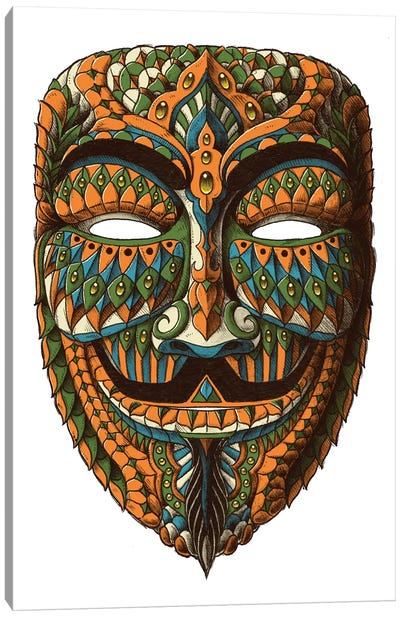 Anonymous Mask In Color II Canvas Art Print - Costume Art
