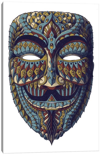 Anonymous Mask In Color III Canvas Art Print - Costume Art