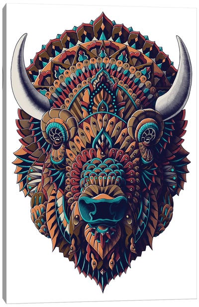 Bison In Color I Canvas Art Print - Bison & Buffalo Art