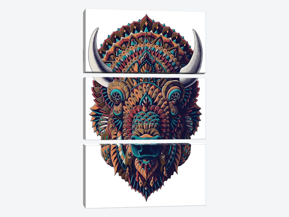 Bison In Color I by Bioworkz 3-piece Canvas Print