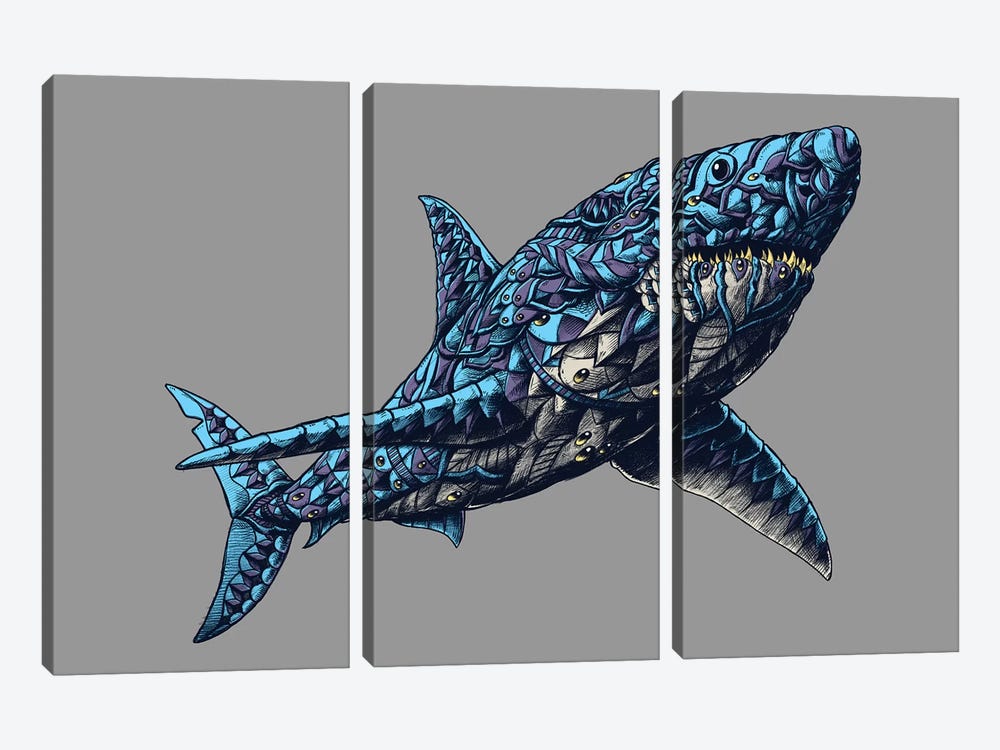 Great White Shark In Color I by Bioworkz 3-piece Art Print