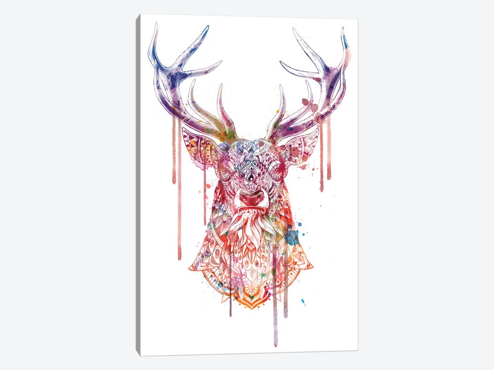 Ornate Buck In Color I by Bioworkz 1-piece Canvas Art Print