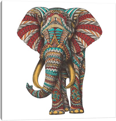 Ornate Elephant I In Color II Canvas Art Print