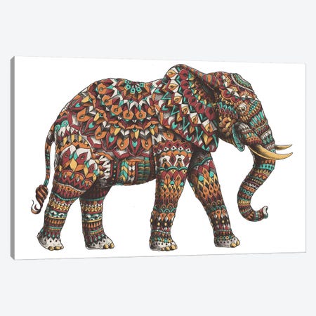 Ornate Elephant II In Color I Canvas Print #BWZ74} by Bioworkz Art Print