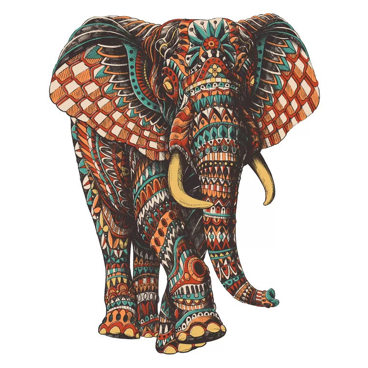 Ornate Elephant III In Color I