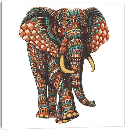 Ornate Elephant III In Color I Canvas Art Print