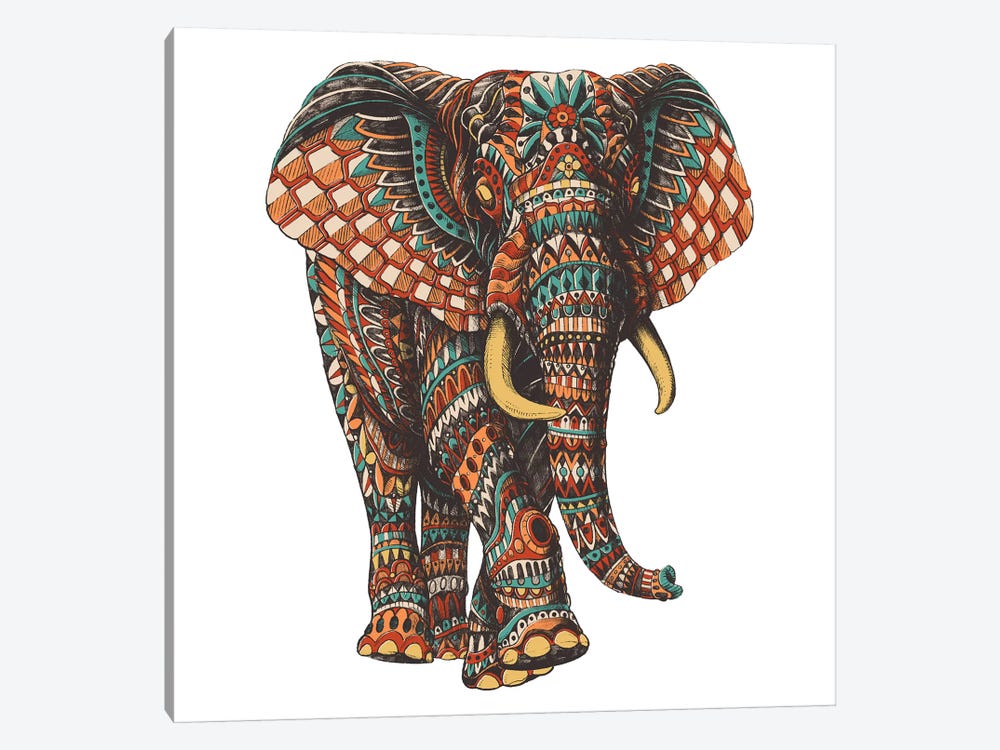Ornate Elephant III In Color I by Bioworkz 1-piece Canvas Art Print