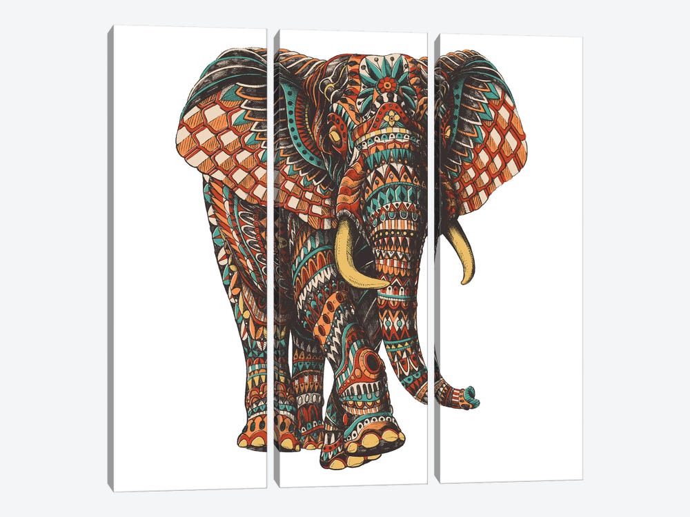 Ornate Elephant III In Color I 3-piece Art Print