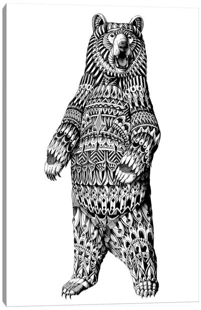 Ornate Grizzly Bear Canvas Art Print - Bioworkz