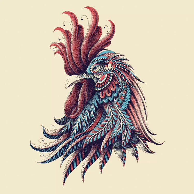 Ornate Rooster In Color I