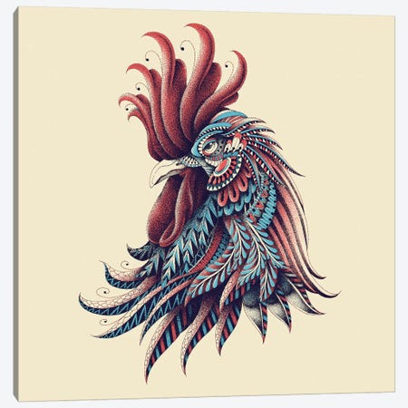 Ornate Rooster In Color I Canvas Print #BWZ88} by Bioworkz Art Print