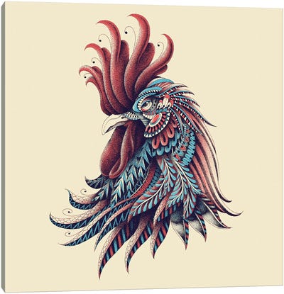 Ornate Rooster In Color I Canvas Art Print - Embellished Animals