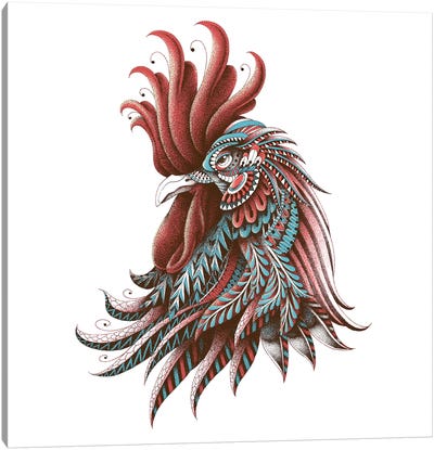 Ornate Rooster In Color II Canvas Art Print - Bioworkz