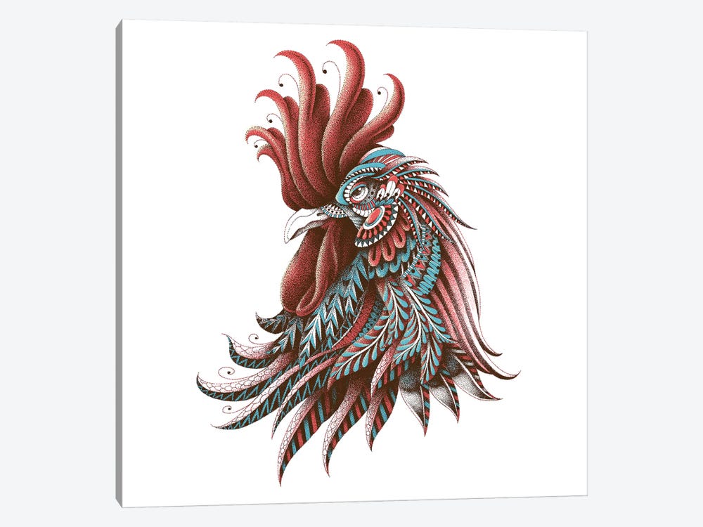 Ornate Rooster In Color II by Bioworkz 1-piece Canvas Art