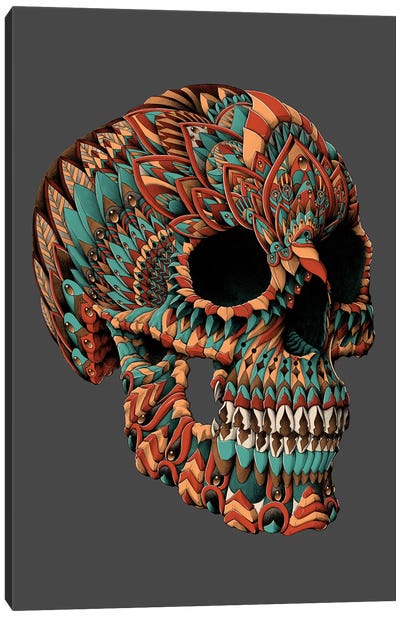 Ornate Skull In Color I Canvas Art Print - Bioworkz