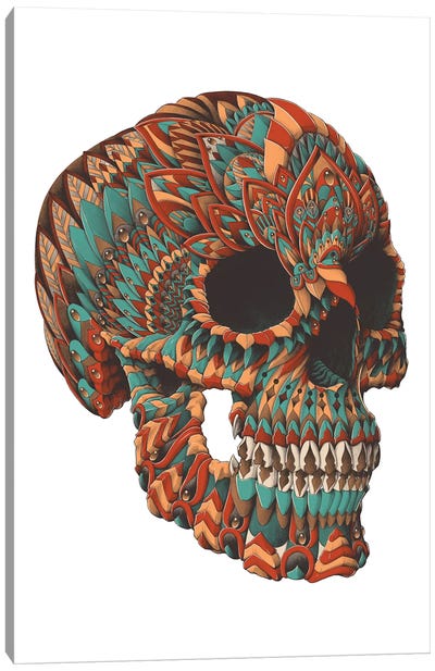 Ornate Skull In Color II Canvas Art Print - Bioworkz