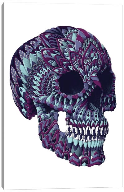 Ornate Skull In Color III Canvas Art Print - Horror Art