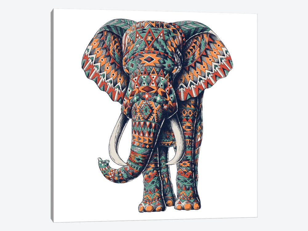 Ornate Tribal Elephant In Color I Canvas Print by Bioworkz | iCanvas
