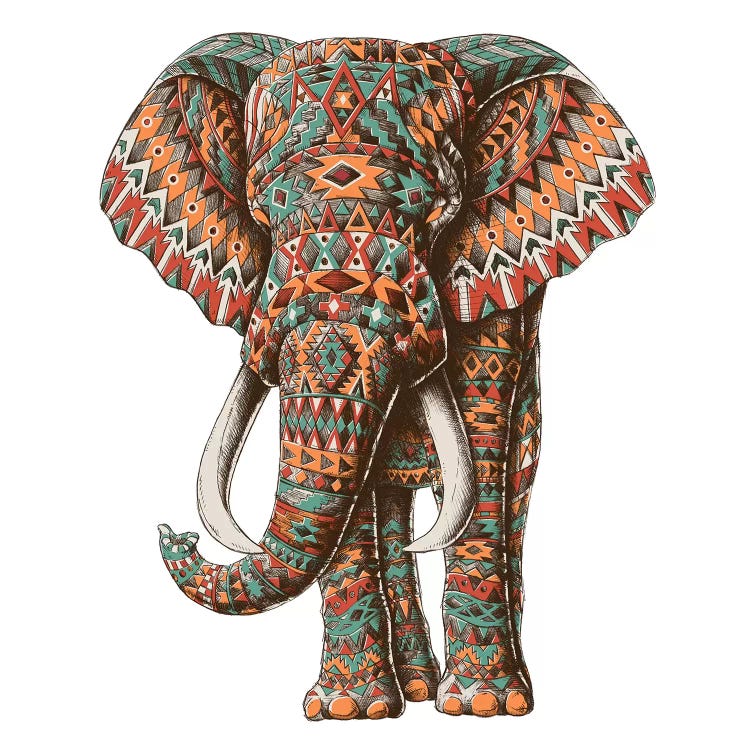 Ornate Tribal Elephant In Color II