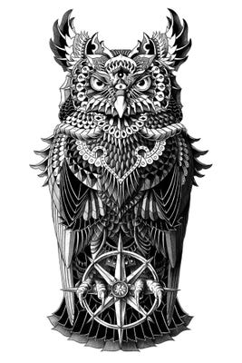Grand Horned Owl Canvas Artwork by Bioworkz | iCanvas