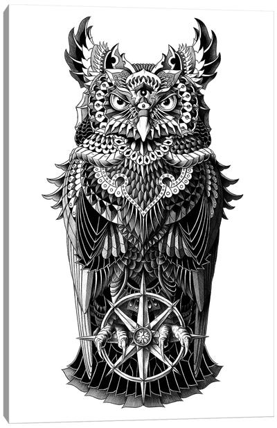 Grand Horned Owl Canvas Art Print - Owl Art