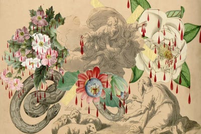 Blood Collage XI by John Bingley Garland canvas print