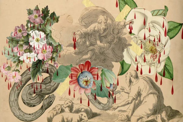 Snakes: Blood Collage XI by John Bingley Garland