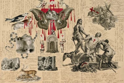 Blood Collage XIV by John Bingley Garland canvas print